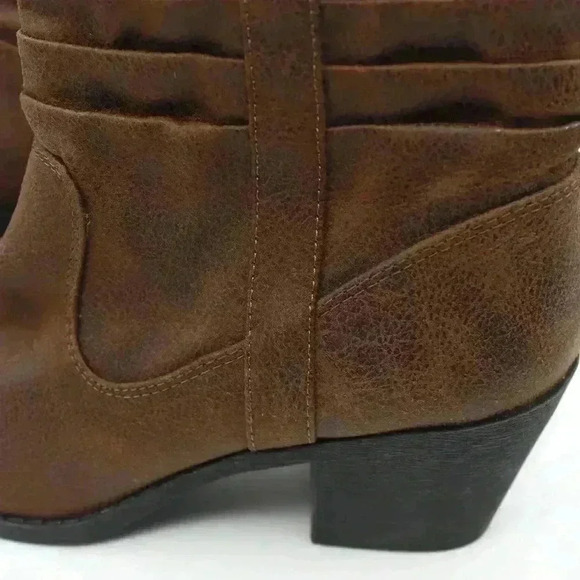 ANKLE BOOTS SIZE 7M ARIZONA WOMENS BOOTIE, BROWN MEMORY FOAM, BLOCK HEEL - Picture 5 of 10
